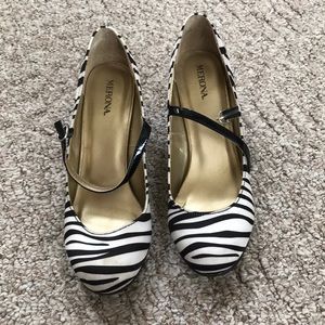 Zebra Print Mary Jane Heels
